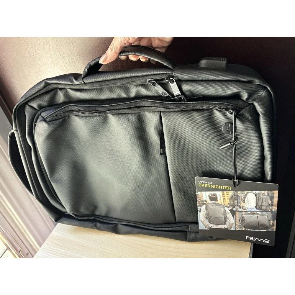 Primo Weekender Laptop Bag Black USB Travel Business Backpack Briefcase Luggage